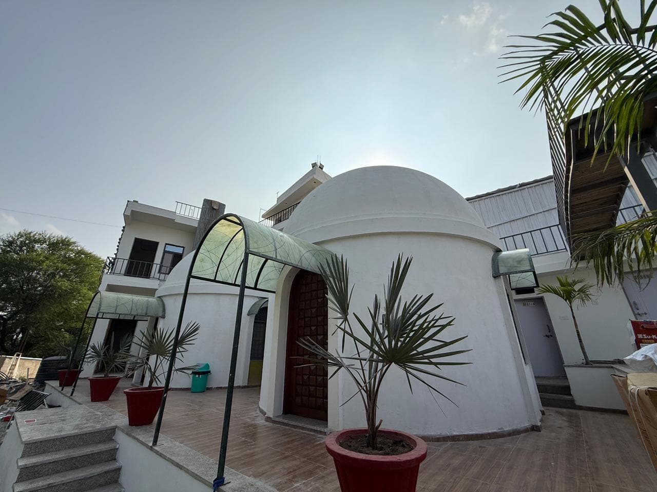 Low angle view of dome against sky