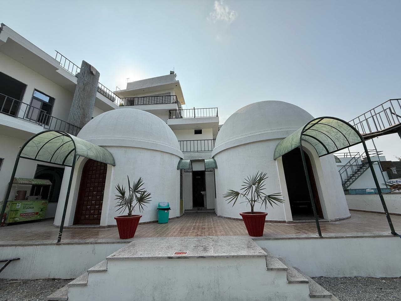 Dome cottages from the courtyard in daylight