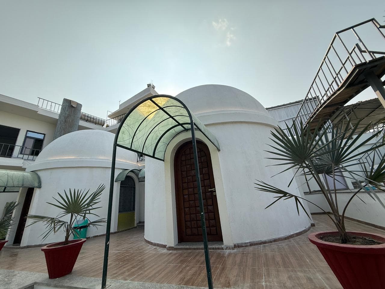 Dome cottages in daylight